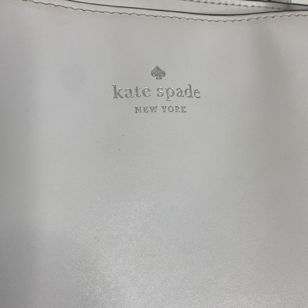 KATE SPADE White Leather Tote Bag Size 11” x 16” x 6” approximately - Picture 3 of 9